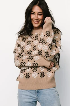Baltic Born Norris Sweater | Tan Multi Floral