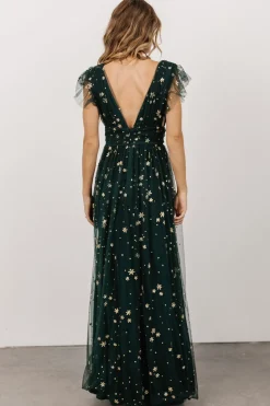 Baltic Born Nova Shimmer Maxi Dress | Green + Gold