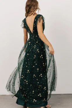 Baltic Born Nova Shimmer Maxi Dress | Green + Gold
