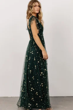 Baltic Born Nova Shimmer Maxi Dress | Green + Gold