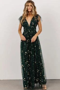 Baltic Born Nova Shimmer Maxi Dress | Green + Gold