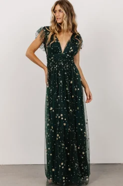 Baltic Born Nova Shimmer Maxi Dress | Green + Gold