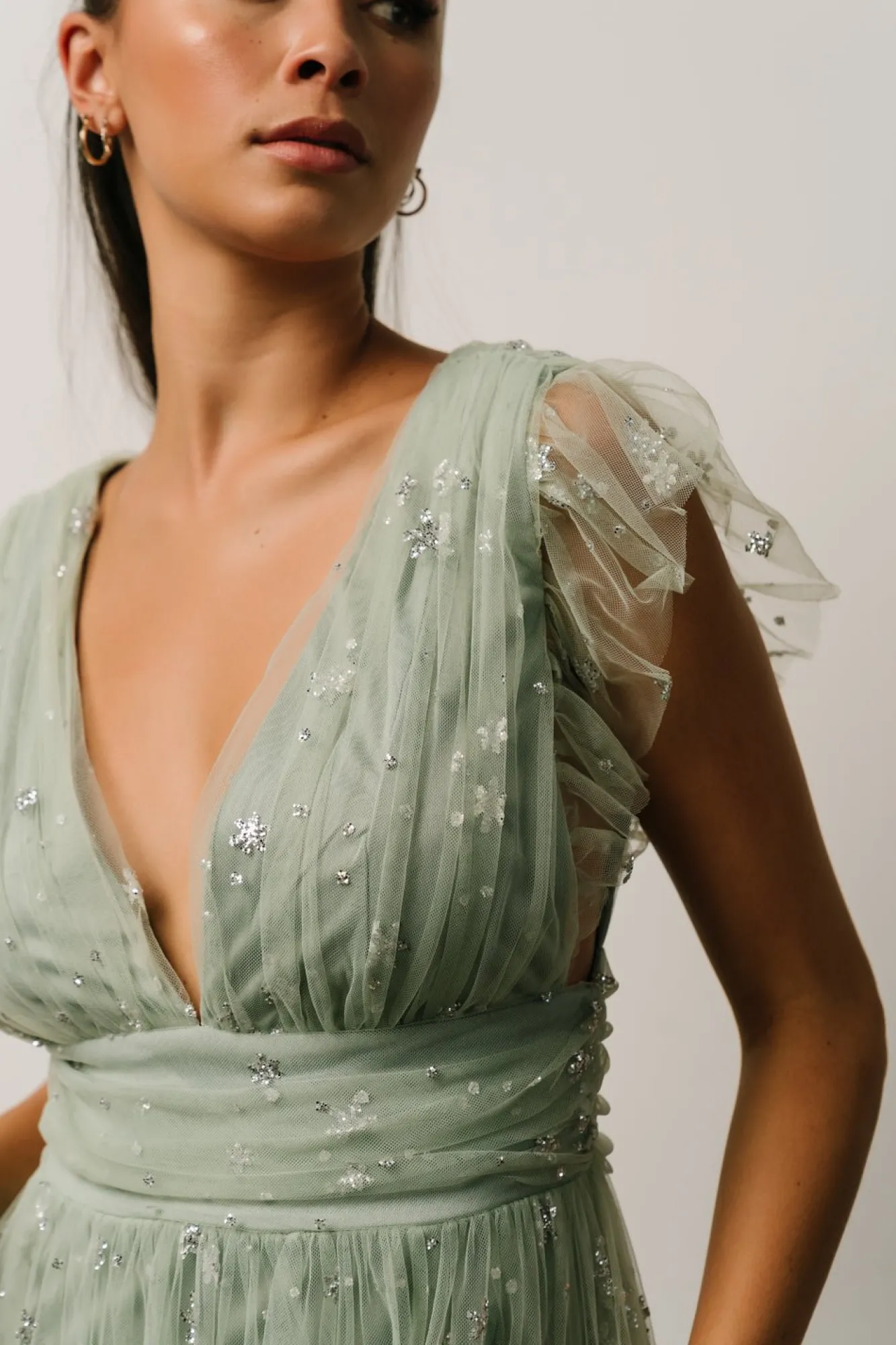 Baltic Born Nova Shimmer Maxi Dress | Sage + Silver
