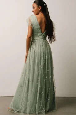 Baltic Born Nova Shimmer Maxi Dress | Sage + Silver
