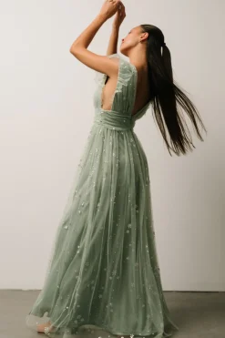 Baltic Born Nova Shimmer Maxi Dress | Sage + Silver