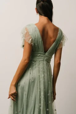 Baltic Born Nova Shimmer Maxi Dress | Sage + Silver