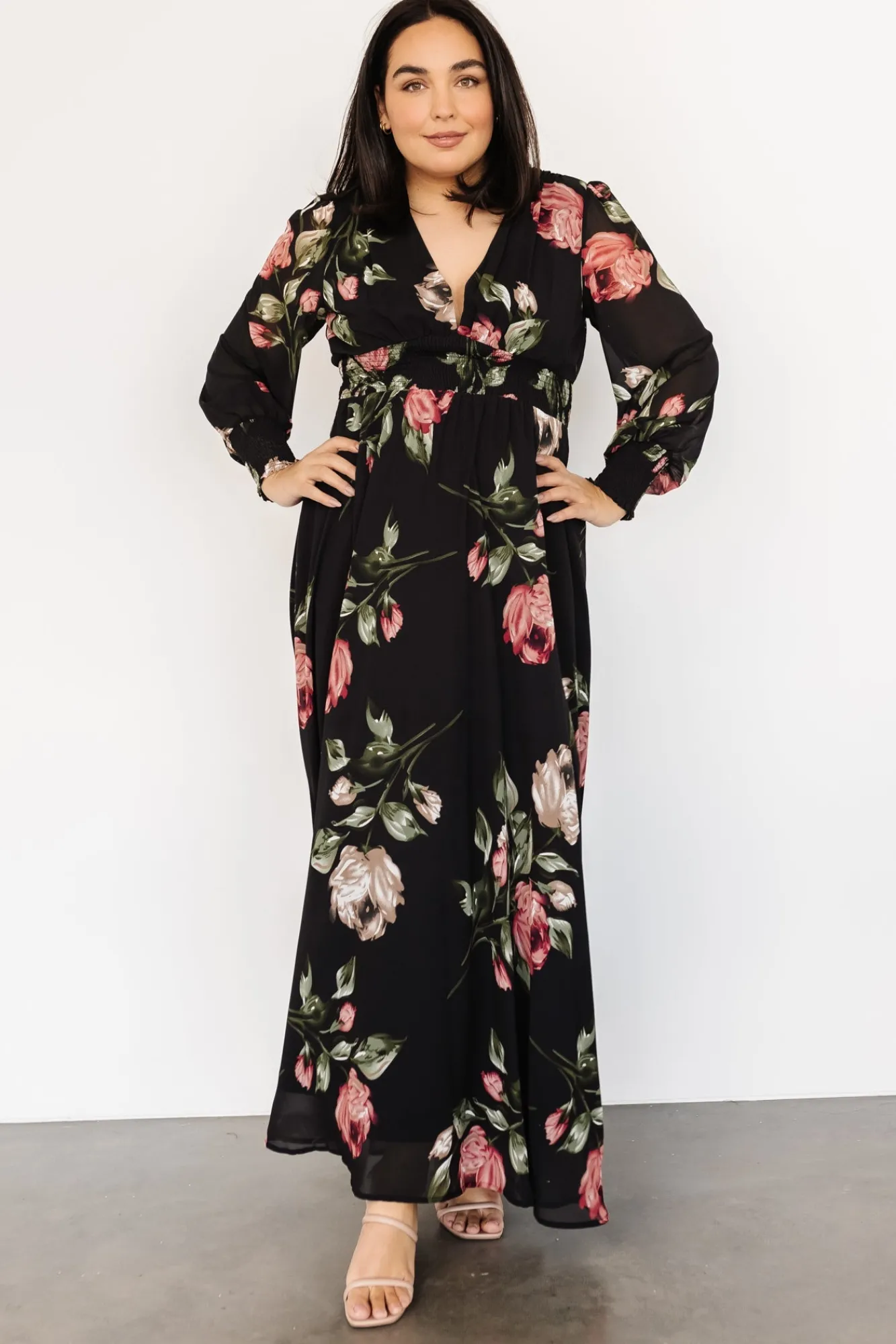 Baltic Born Olivia Maxi Dress | Black Rose Floral