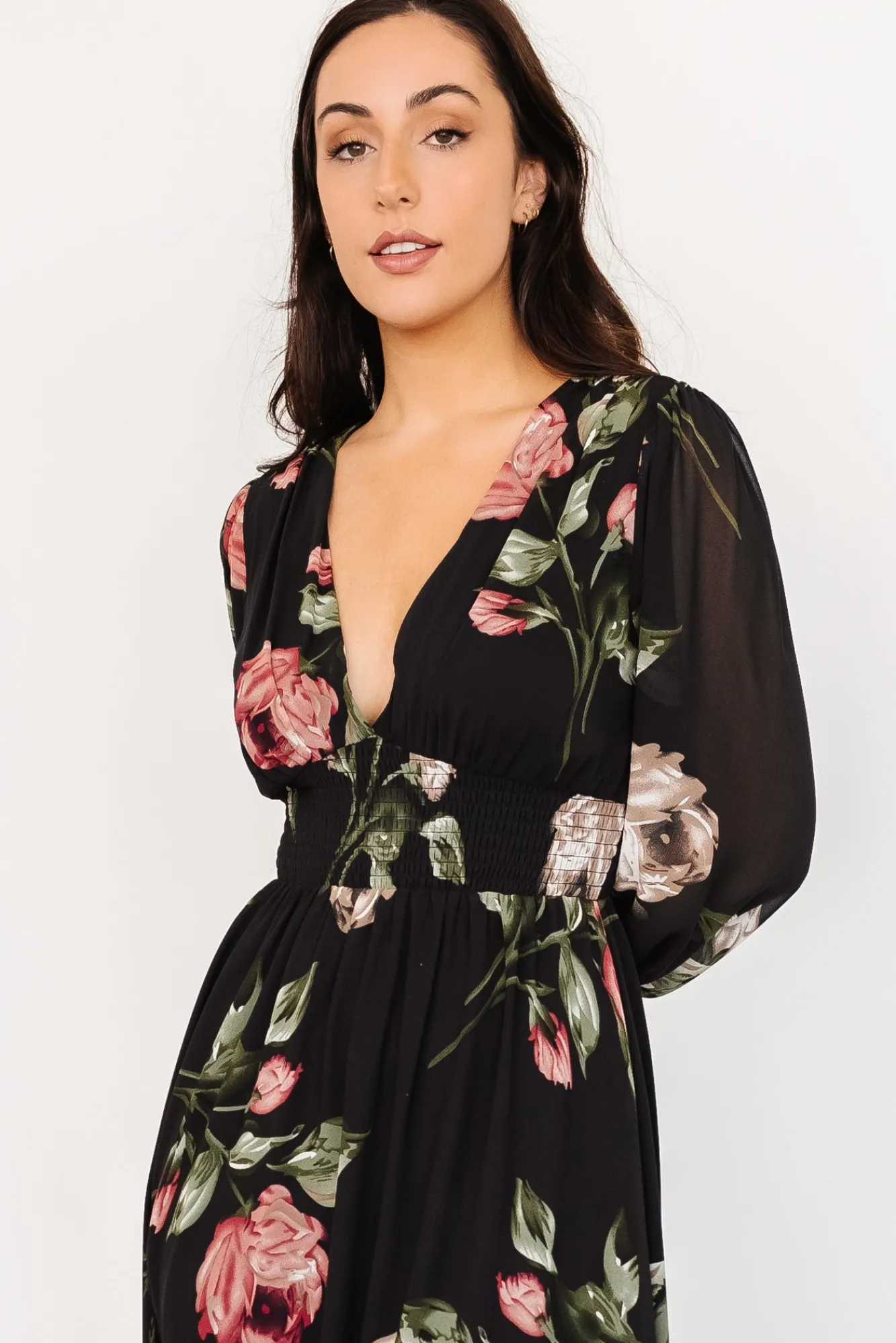Baltic Born Olivia Maxi Dress | Black Rose Floral