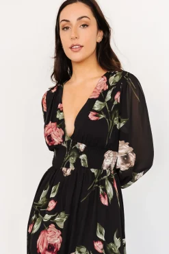 Baltic Born Olivia Maxi Dress | Black Rose Floral