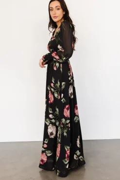 Baltic Born Olivia Maxi Dress | Black Rose Floral