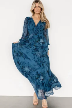 Baltic Born Olivia Maxi Dress | Deep Blue Floral