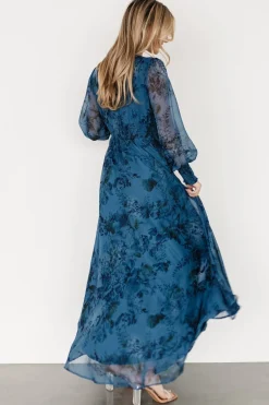 Baltic Born Olivia Maxi Dress | Deep Blue Floral