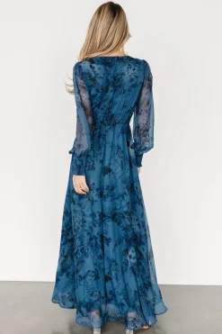 Baltic Born Olivia Maxi Dress | Deep Blue Floral