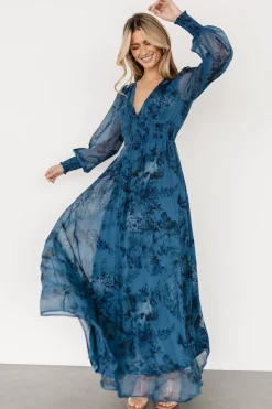 Baltic Born Olivia Maxi Dress | Deep Blue Floral