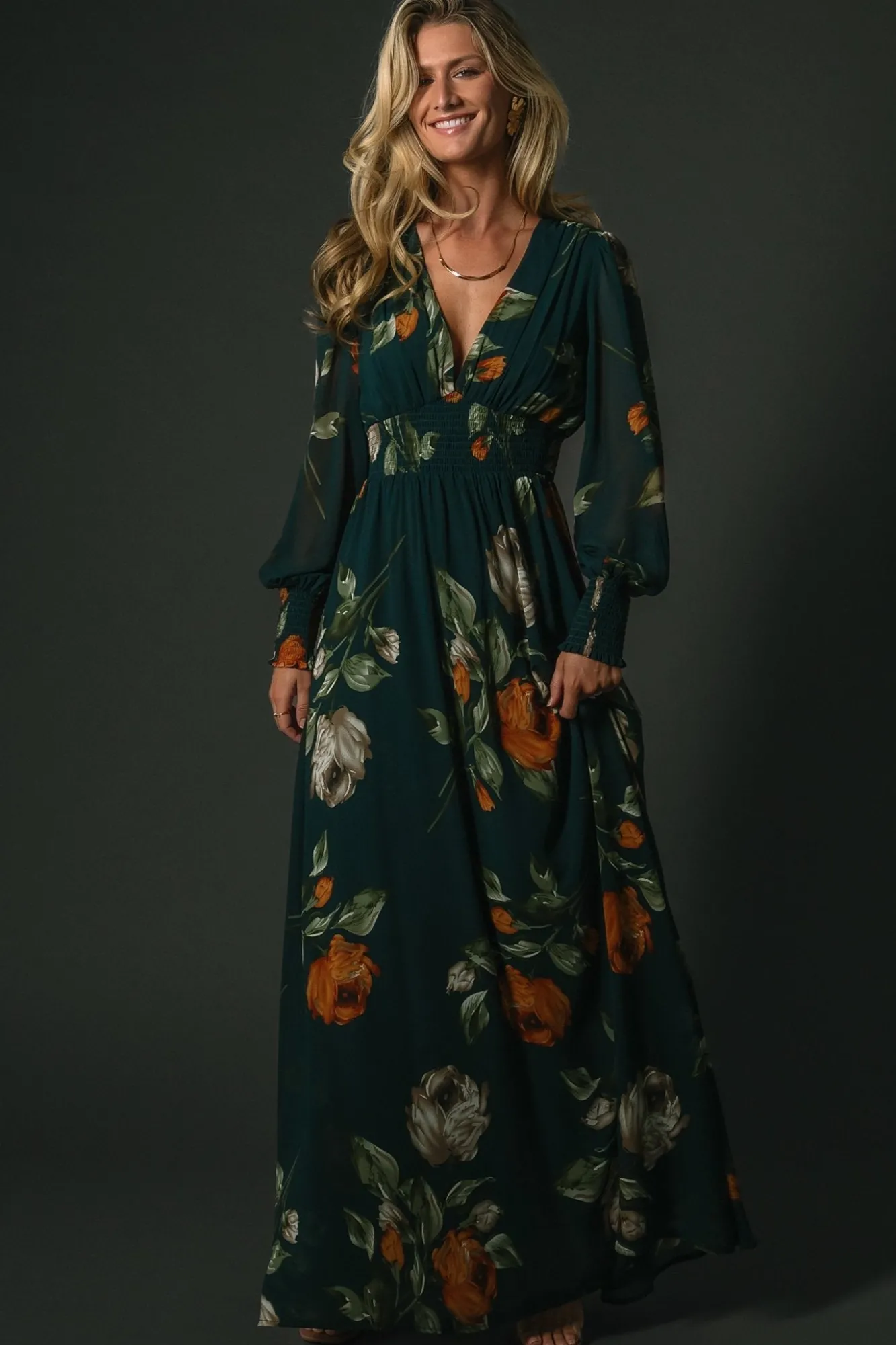Baltic Born Olivia Maxi Dress | Deep Topaz Floral