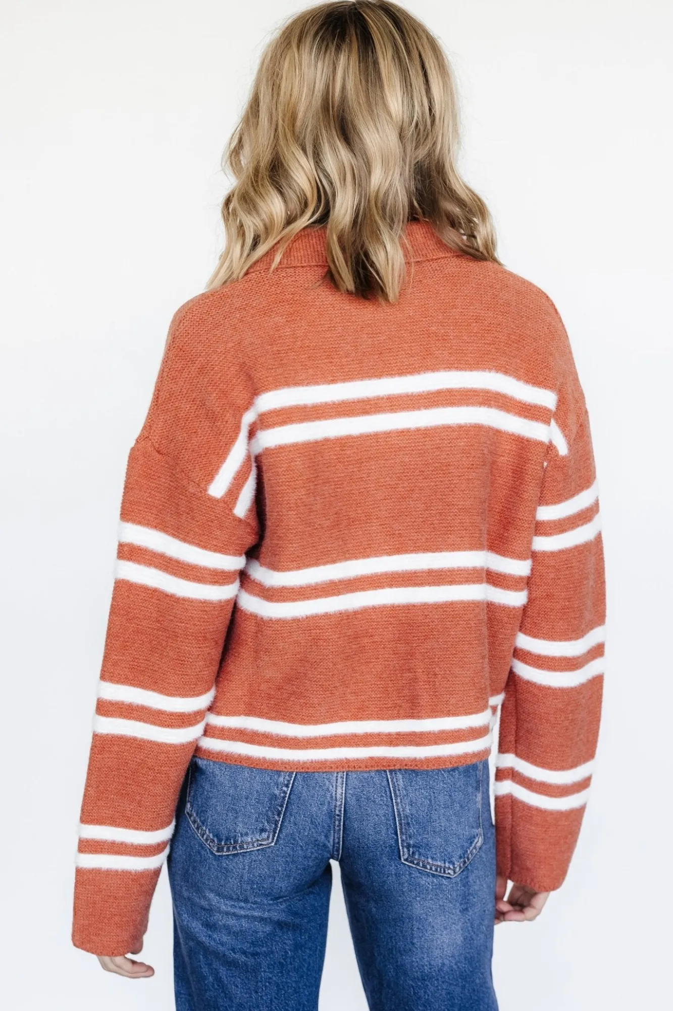 Baltic Born Olsen Stripe Sweater | Dark Clay + White