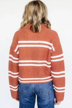 Baltic Born Olsen Stripe Sweater | Dark Clay + White