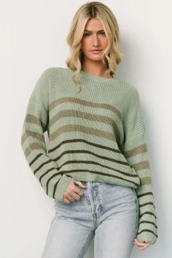 Baltic Born Oslo Striped Sweater | Dusty Olive