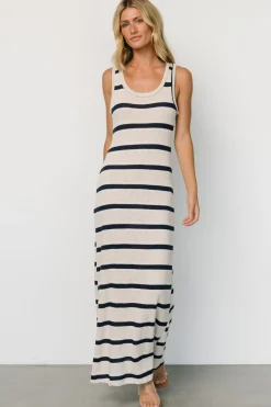 Baltic Born Palawan Striped Maxi Dress | Cream + Navy