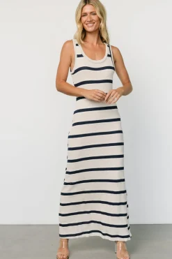Baltic Born Palawan Striped Maxi Dress | Cream + Navy