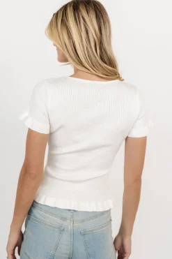 Baltic Born Paley Ribbed Top | Off White