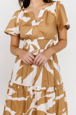 Baltic Born Palmer Tiered Maxi Dress | Camel + White
