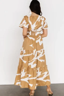 Baltic Born Palmer Tiered Maxi Dress | Camel + White