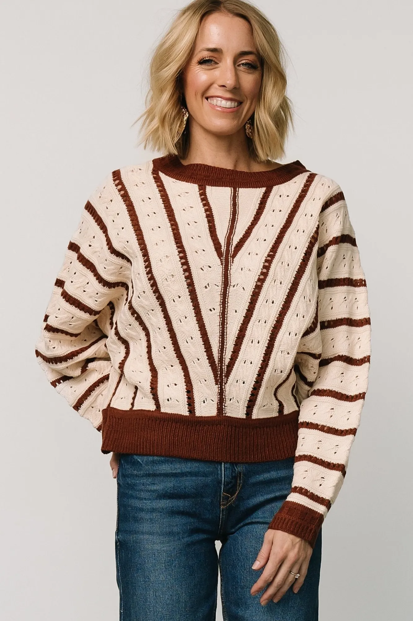 Baltic Born Paola Pointelle Sweater | Cream + Copper