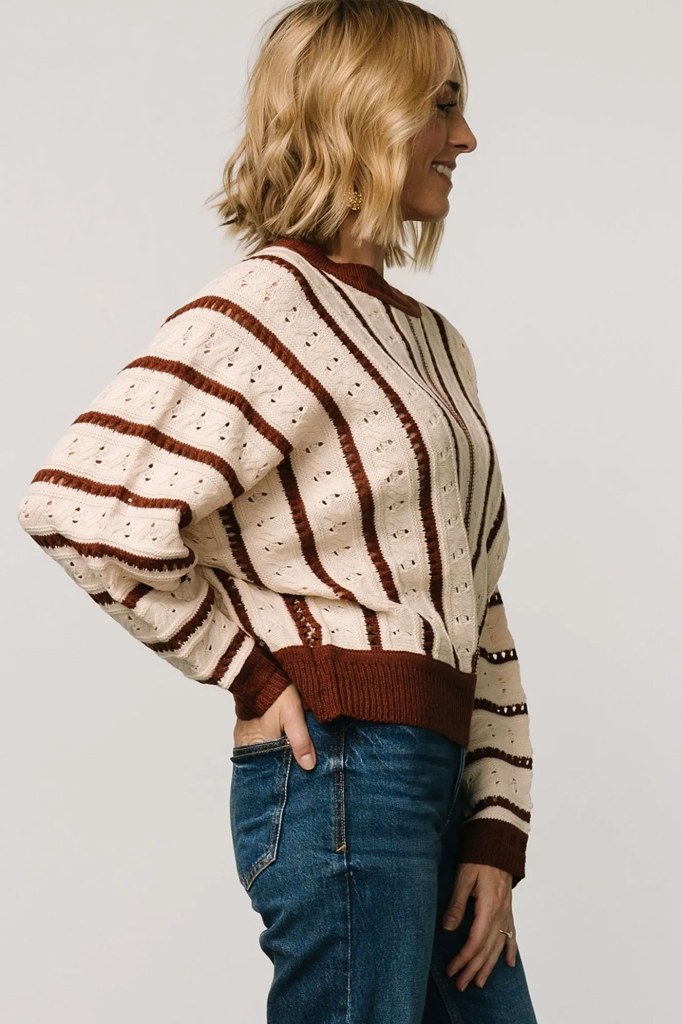 Baltic Born Paola Pointelle Sweater | Cream + Copper