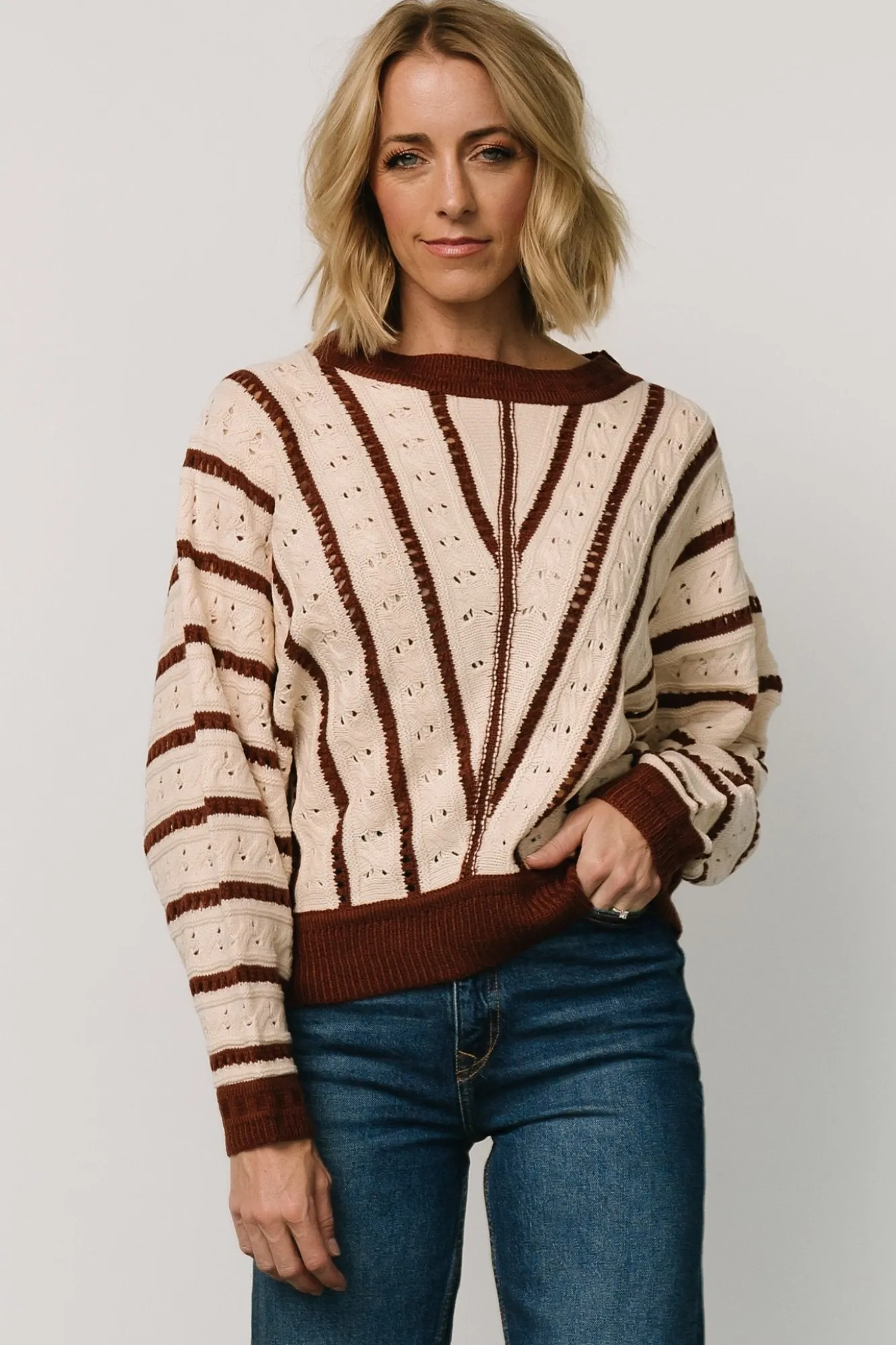 Baltic Born Paola Pointelle Sweater | Cream + Copper