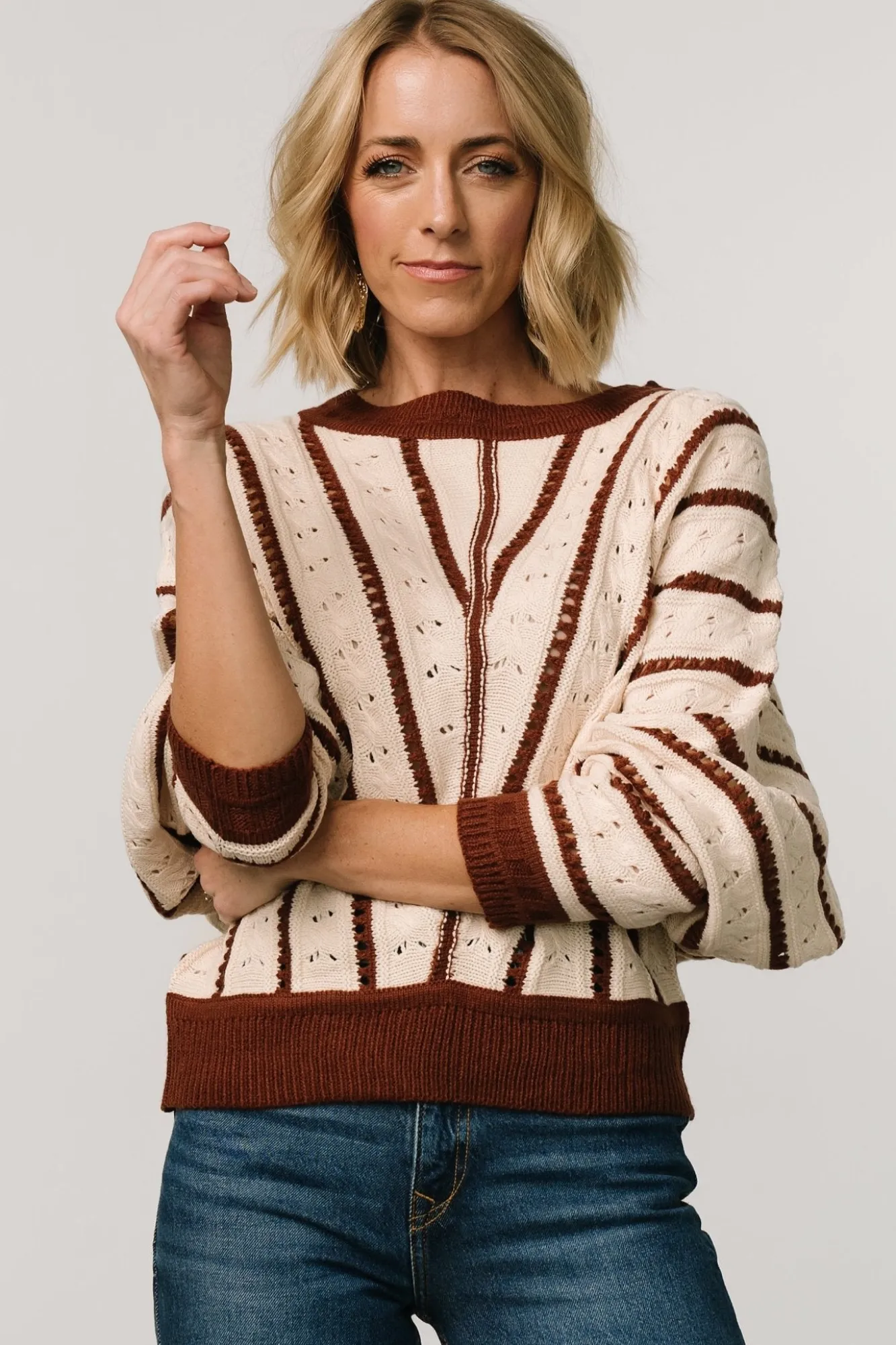 Baltic Born Paola Pointelle Sweater | Cream + Copper