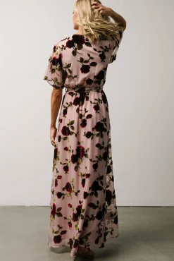 Baltic Born Parisian Velvet Maxi Dress | Blush Rose Floral