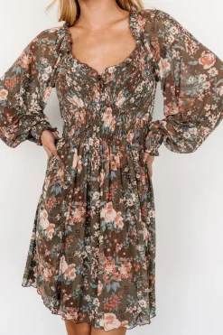 Baltic Born Parker Short Dress | Olive Multi Floral