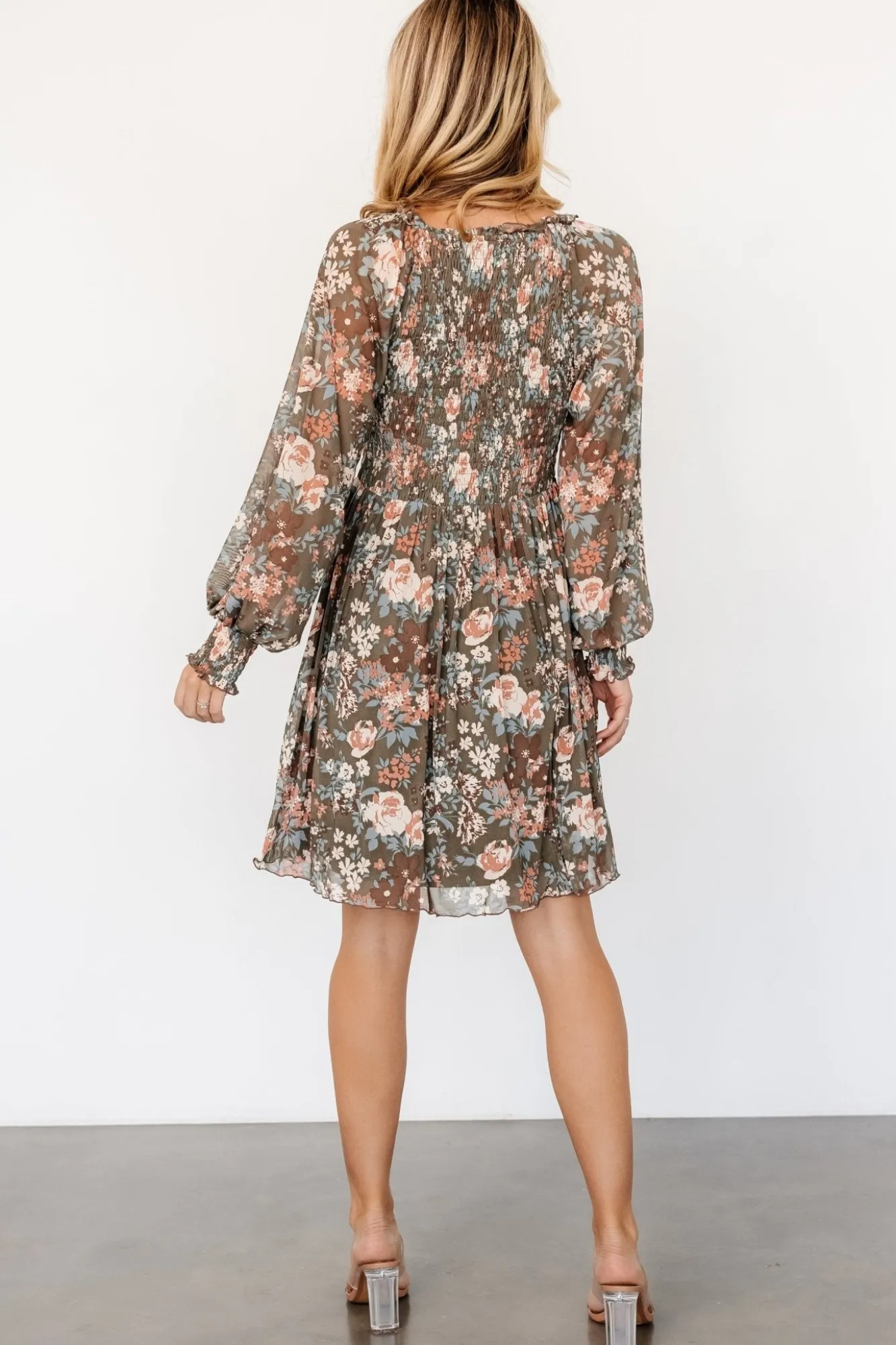 Baltic Born Parker Short Dress | Olive Multi Floral