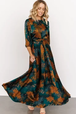 Baltic Born Paula Satin Maxi Dress | Jade Multi
