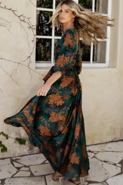 Baltic Born Paula Satin Maxi Dress | Jade Multi