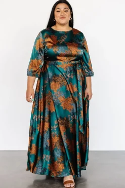 Baltic Born Paula Satin Maxi Dress | Jade Multi