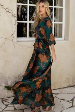 Baltic Born Paula Satin Maxi Dress | Jade Multi