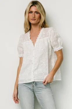 Baltic Born Pauline Embossed Top | Off White