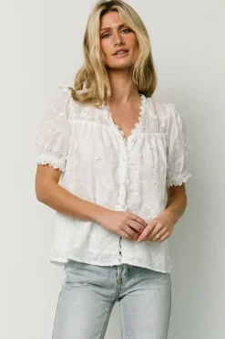 Baltic Born Pauline Embossed Top | Off White