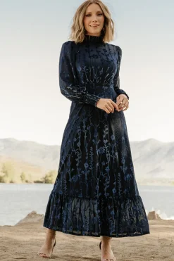 Baltic Born Penelope Velvet Maxi Dress | Midnight Blue