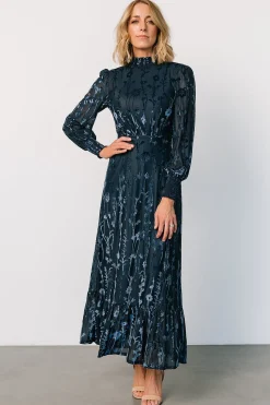 Baltic Born Penelope Velvet Maxi Dress | Midnight Blue