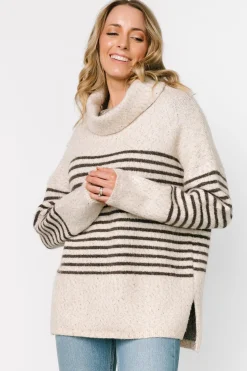 Baltic Born Pennington Turtleneck Sweater | Cream Multi Stripe