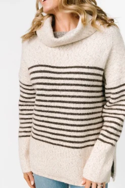Baltic Born Pennington Turtleneck Sweater | Cream Multi Stripe