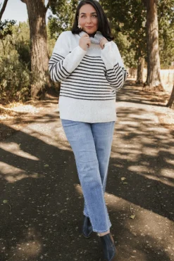 Baltic Born Pennington Turtleneck Sweater | Cream Multi Stripe