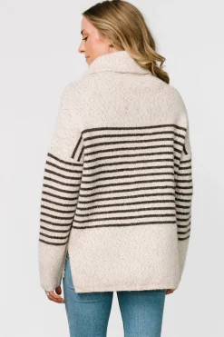 Baltic Born Pennington Turtleneck Sweater | Cream Multi Stripe