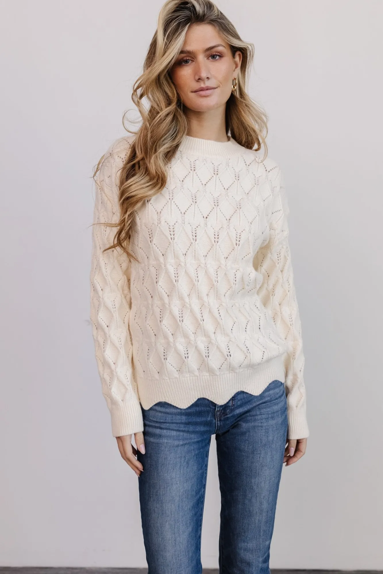 Baltic Born Perle Eyelet Scallop Sweater |