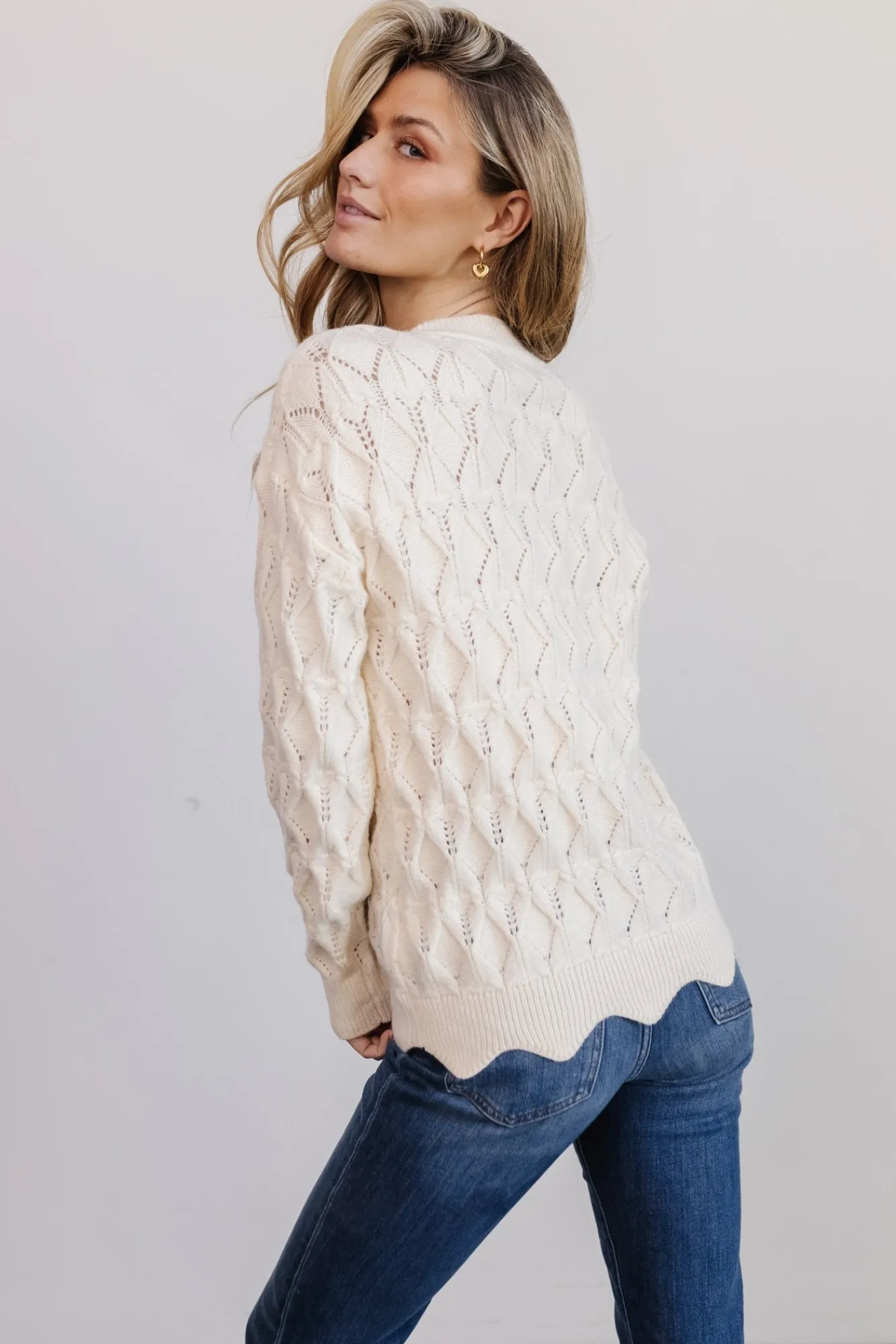 Baltic Born Perle Eyelet Scallop Sweater |