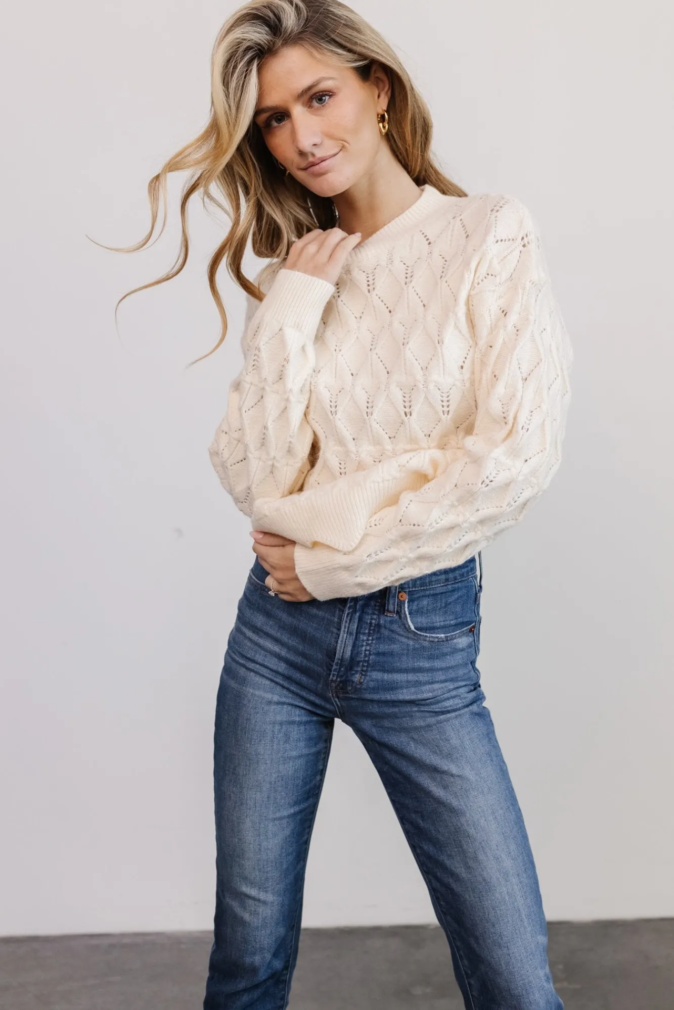Baltic Born Perle Eyelet Scallop Sweater |