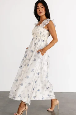 Baltic Born Phoebe Midi Dress | Cream + Blue Floral